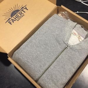 Faherty Herringbone Bomber Jacket